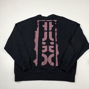 Hugo Boss Sweatshirt Mens Medium Black Graffiti Back Logo Pullover Crewneck
